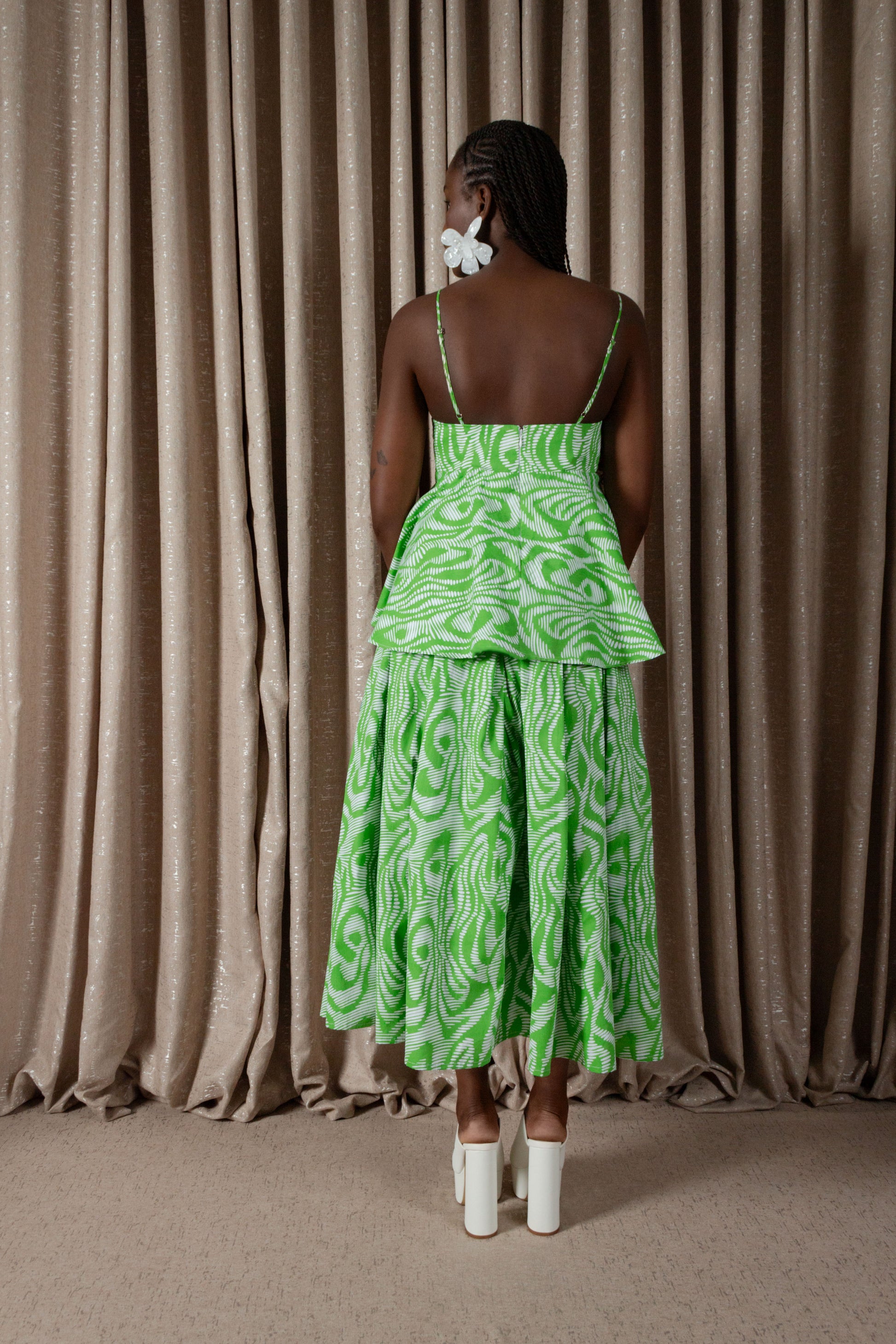 Zebra Peplum Camisole Top (ML203)