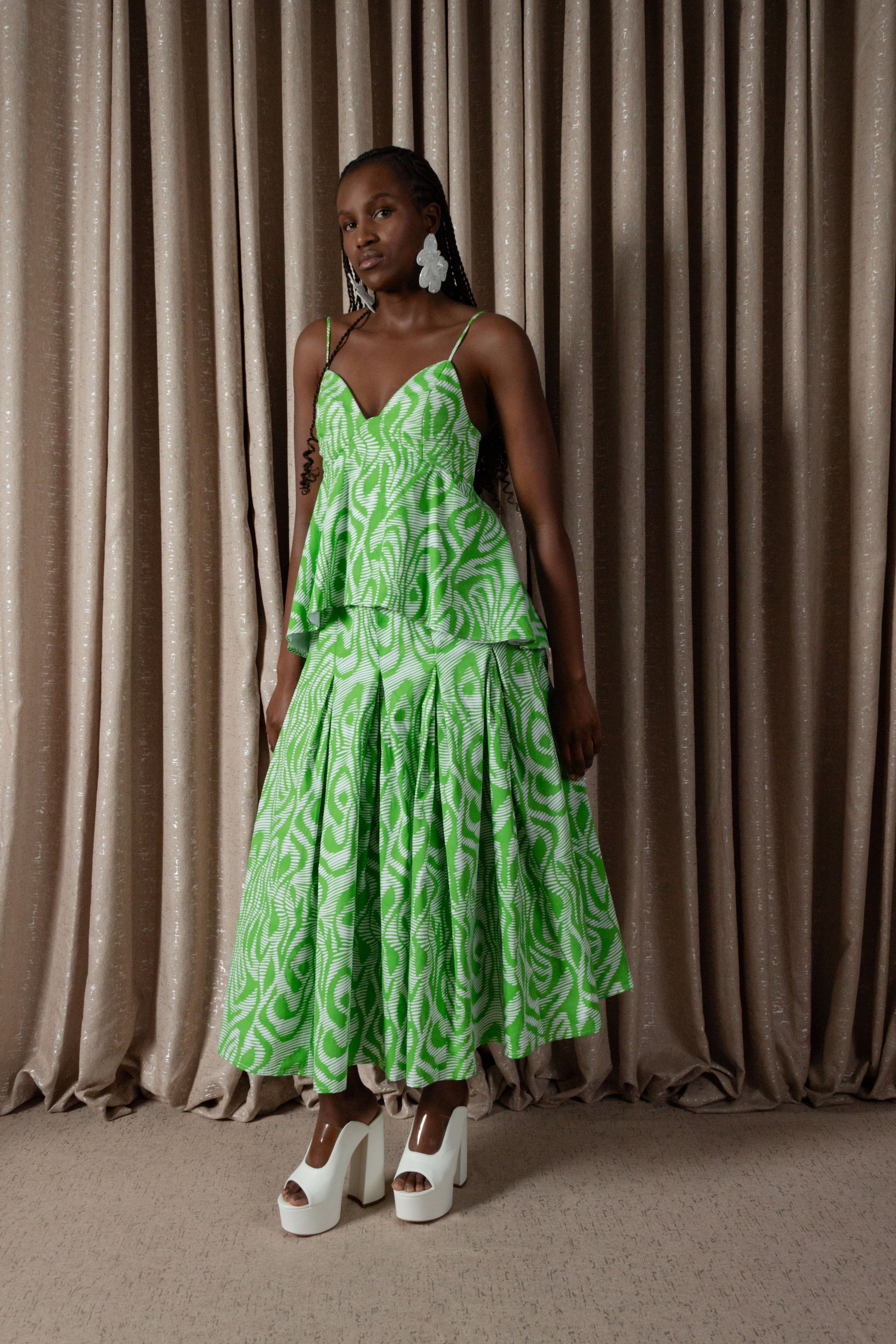 Zebra Peplum Camisole Top (ML203)