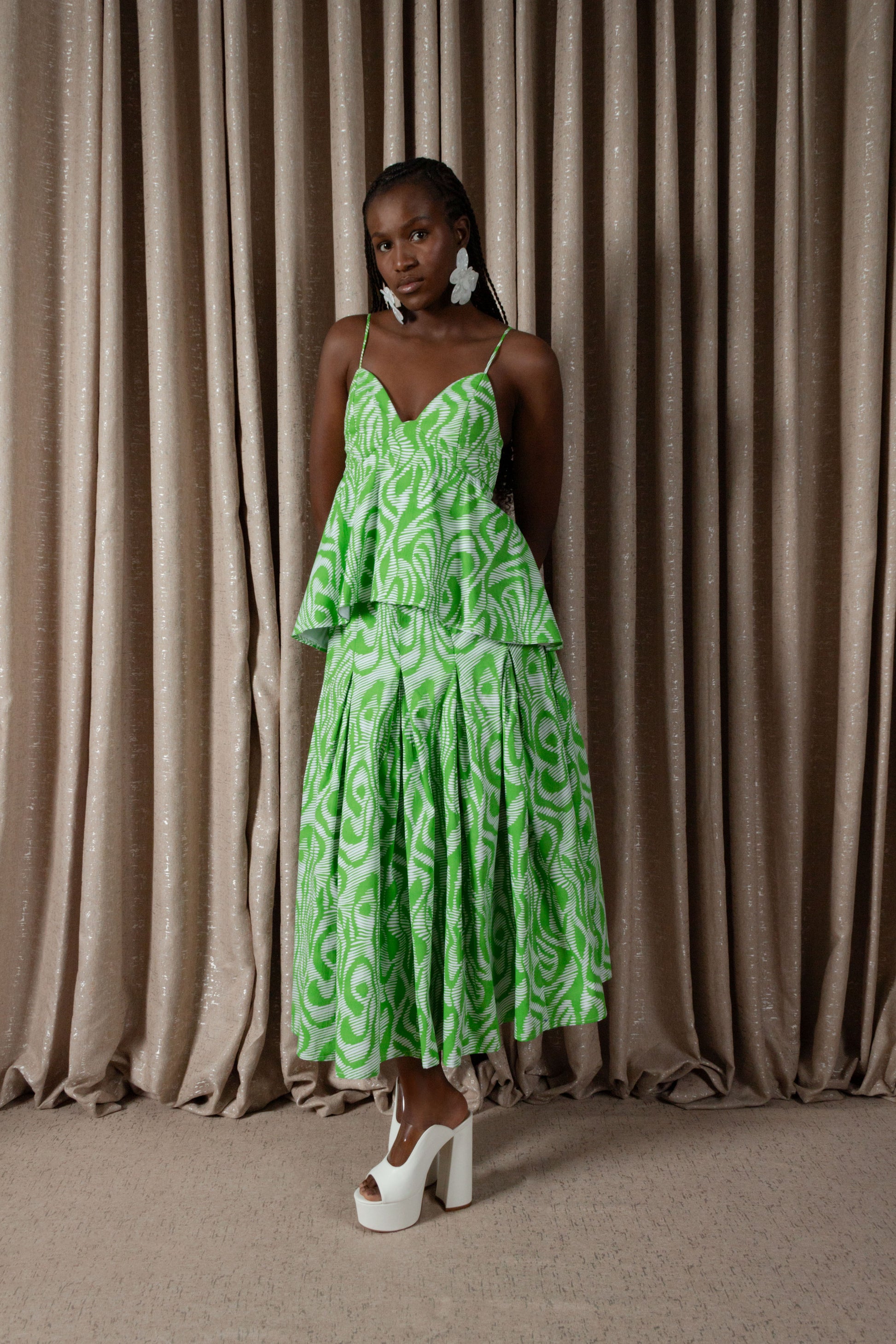 Zebra Peplum Camisole Top (ML203)