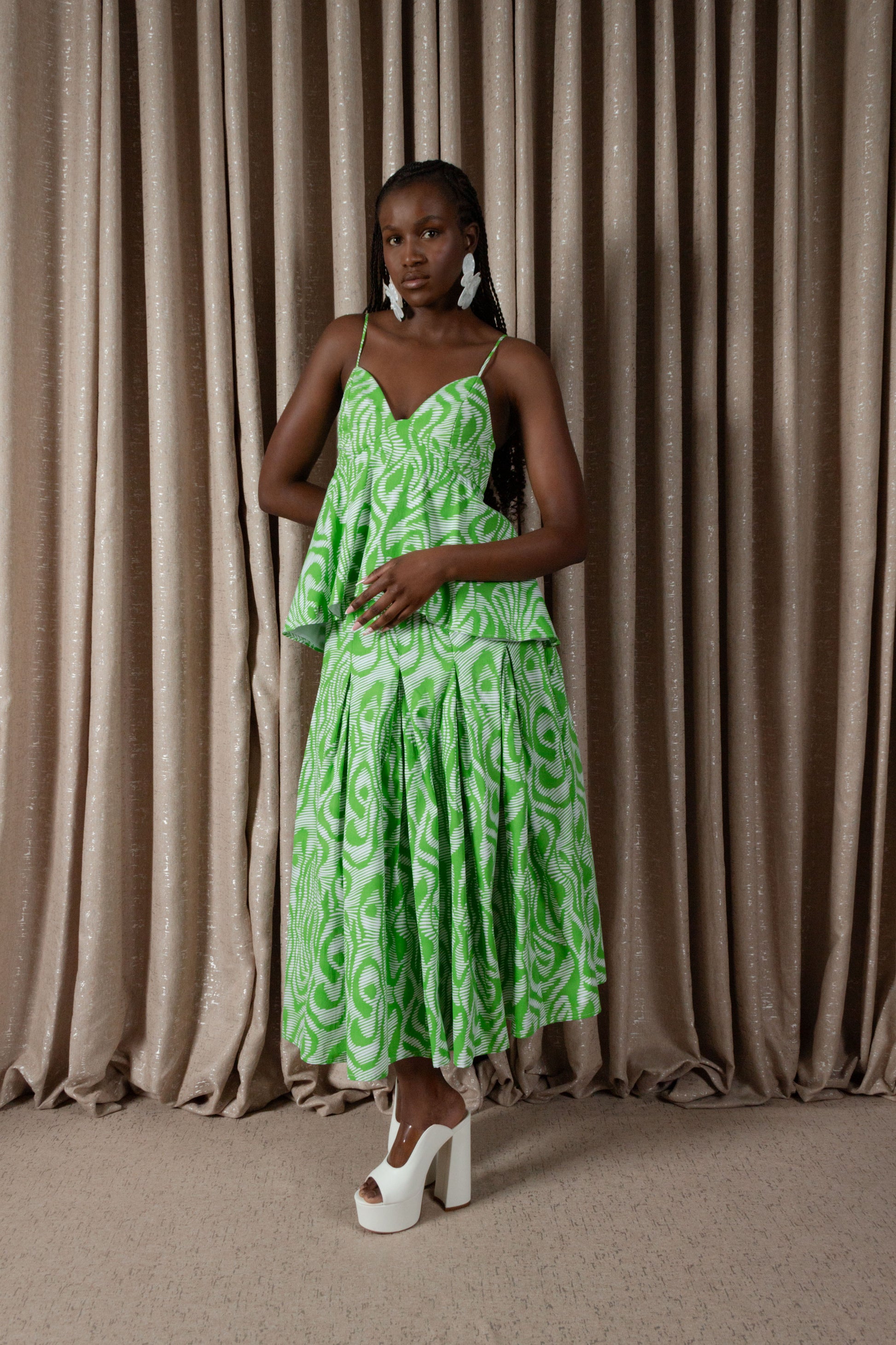 Zebra Peplum Camisole Top (ML203)