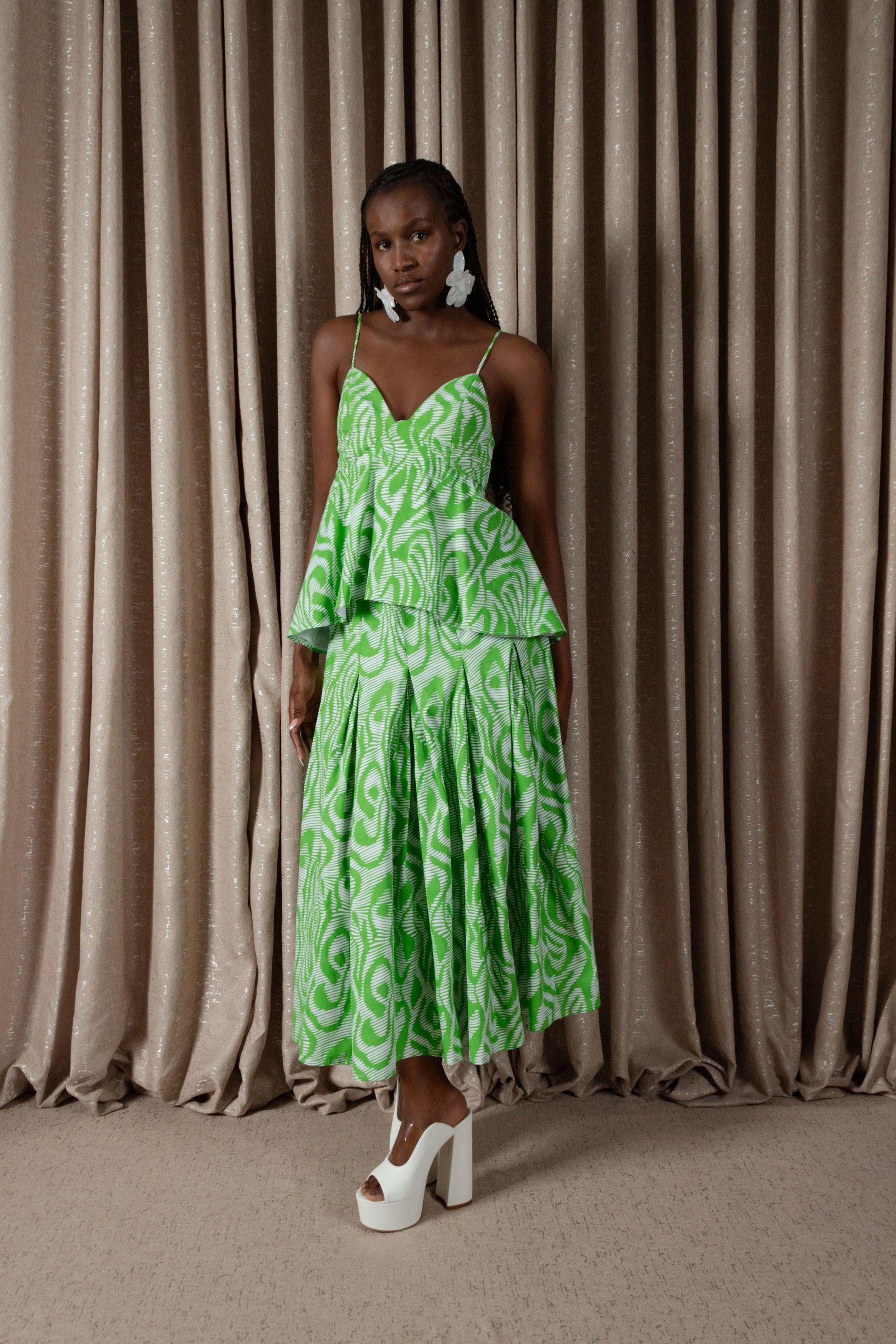 Zebra Peplum Camisole Top (ML203)