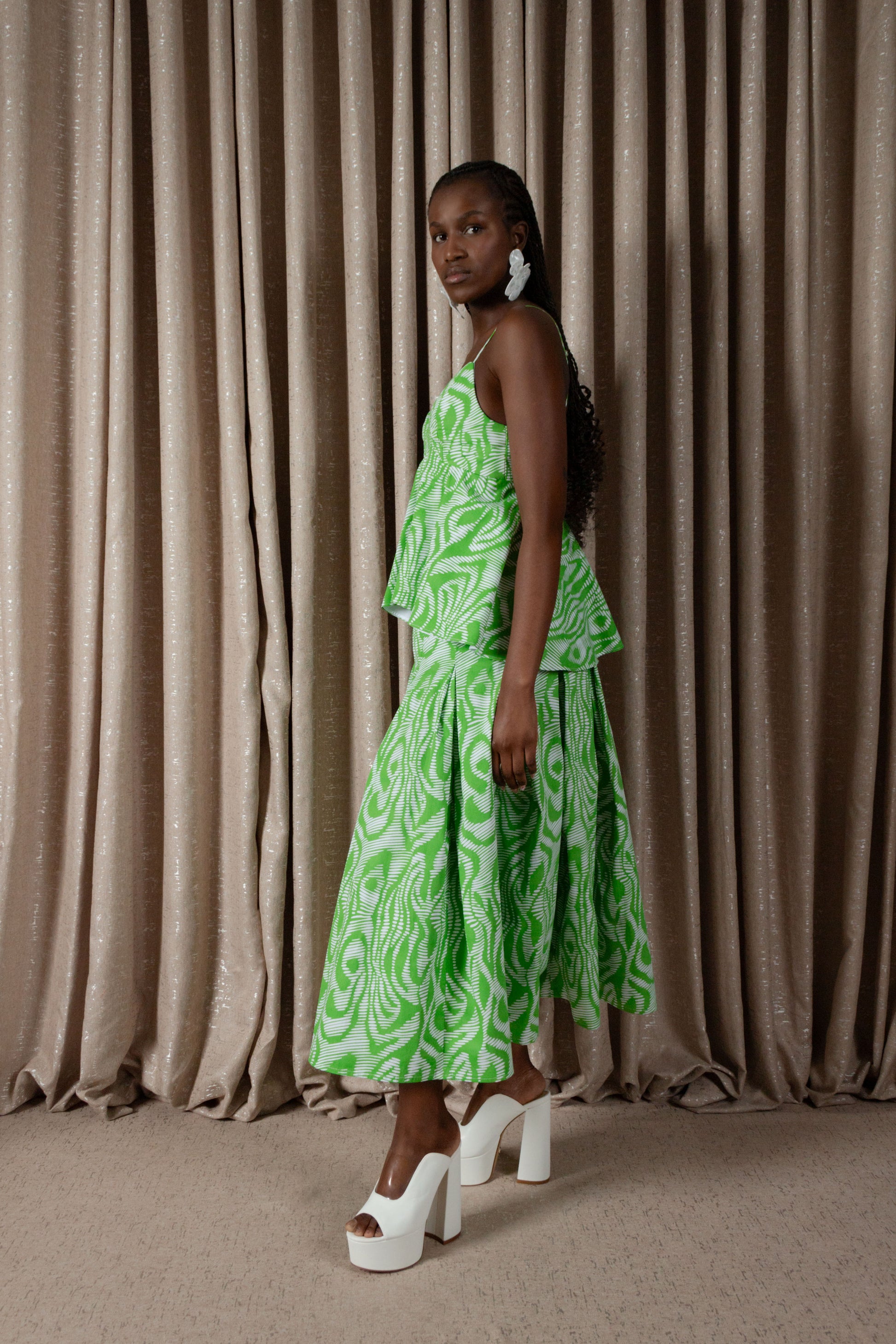 Zebra Peplum Camisole Top (ML203)