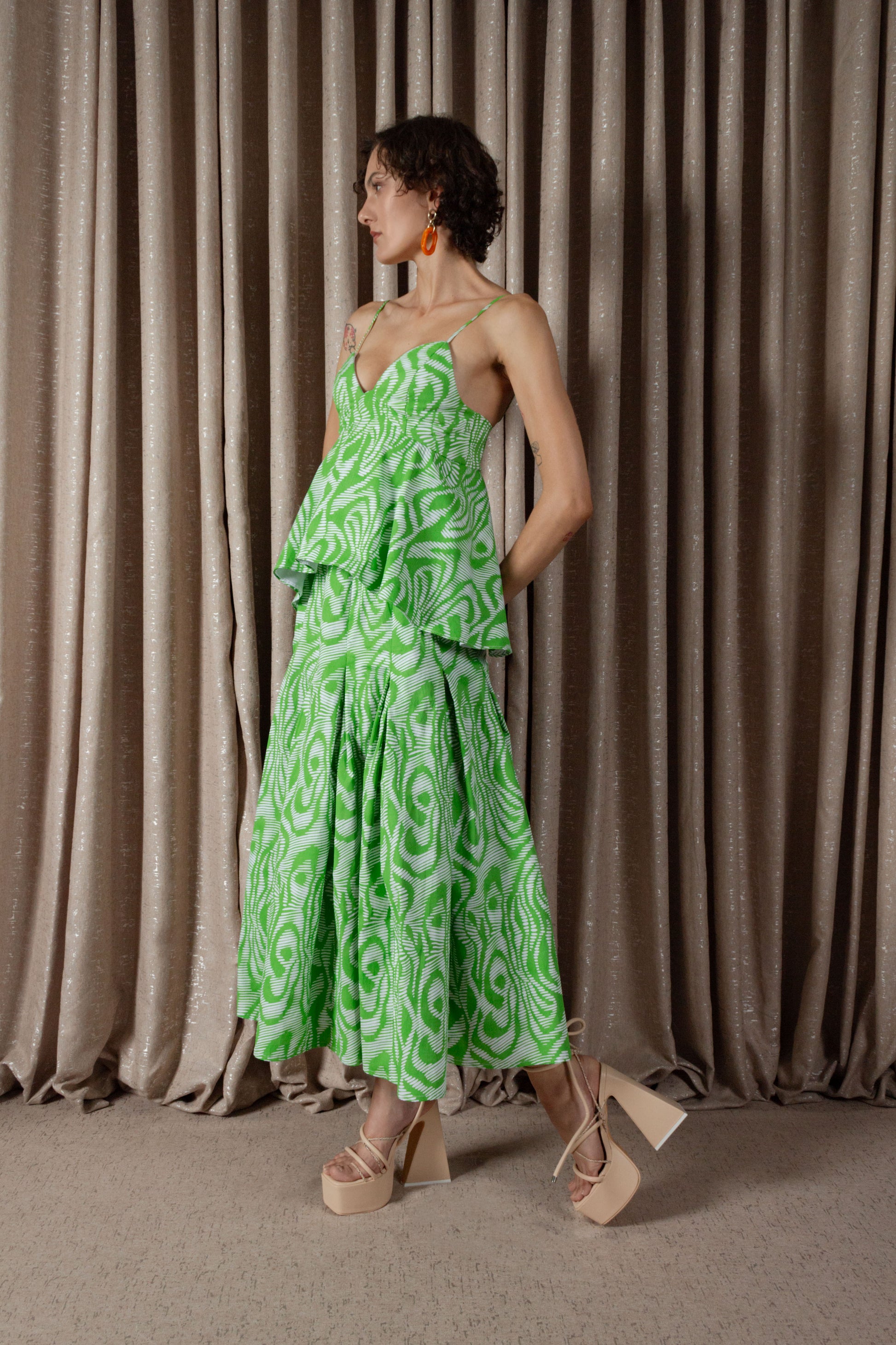 Zebra Peplum Camisole Top (ML203)