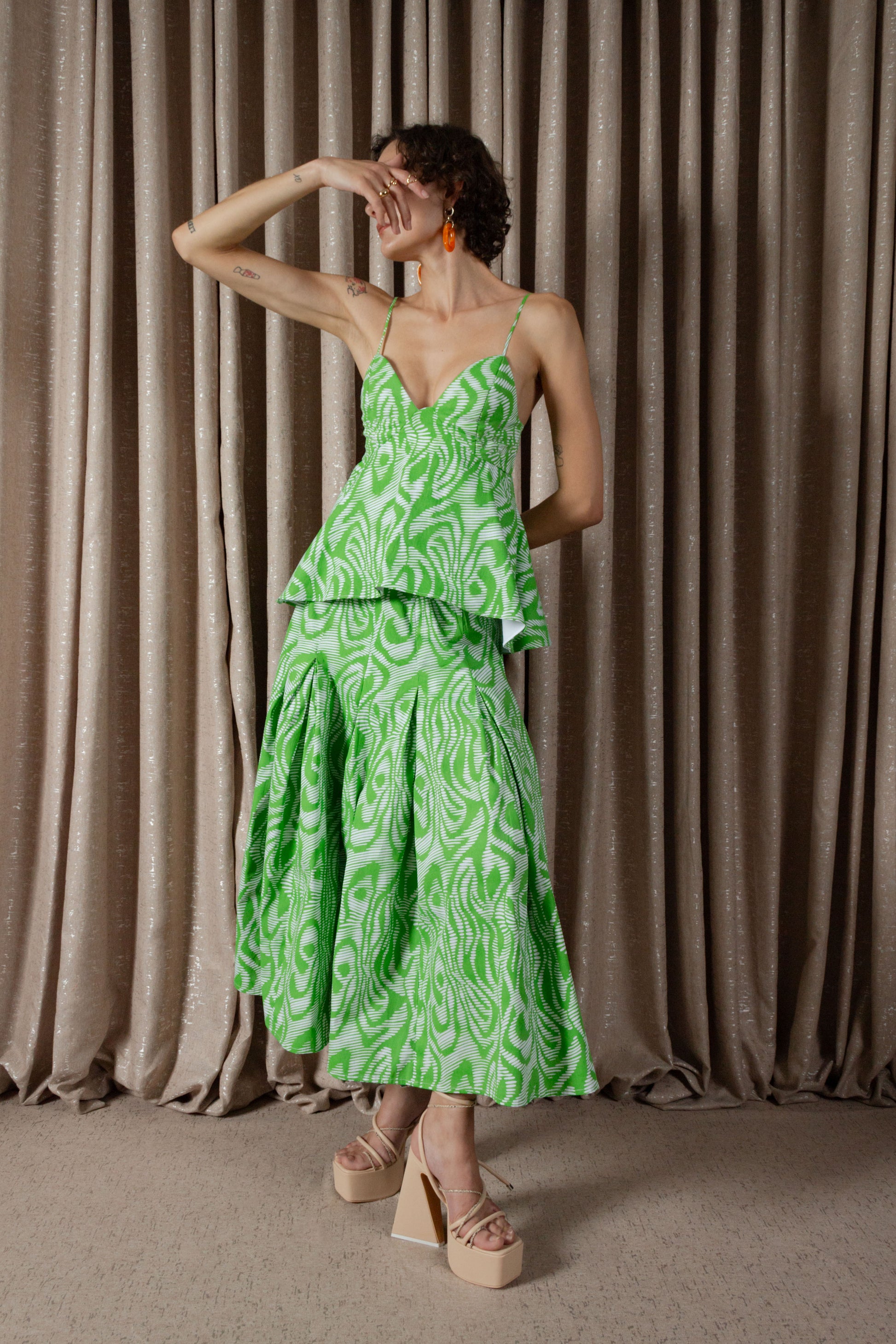 Zebra Peplum Camisole Top (ML203)