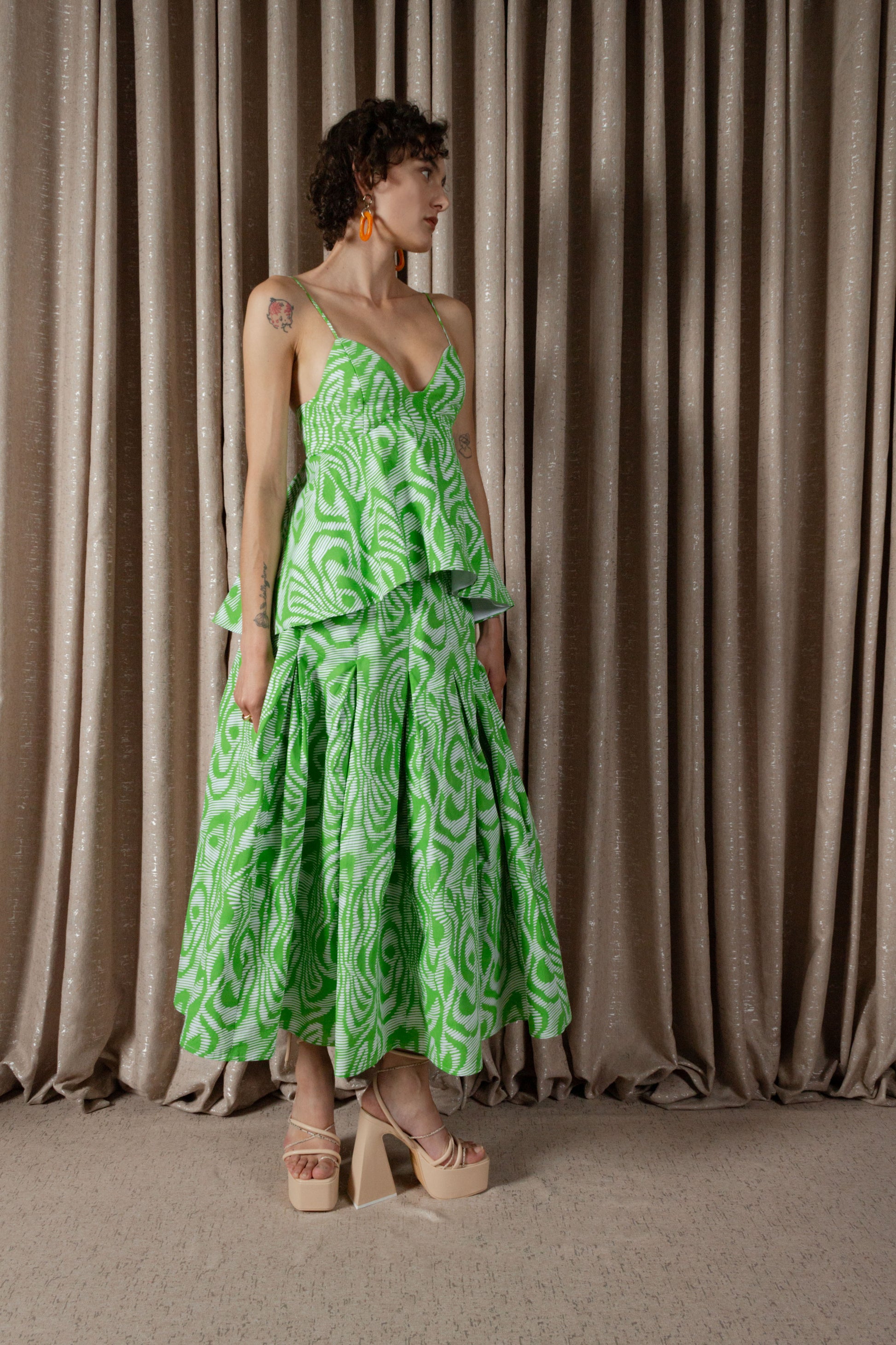 Zebra Peplum Camisole Top (ML203)