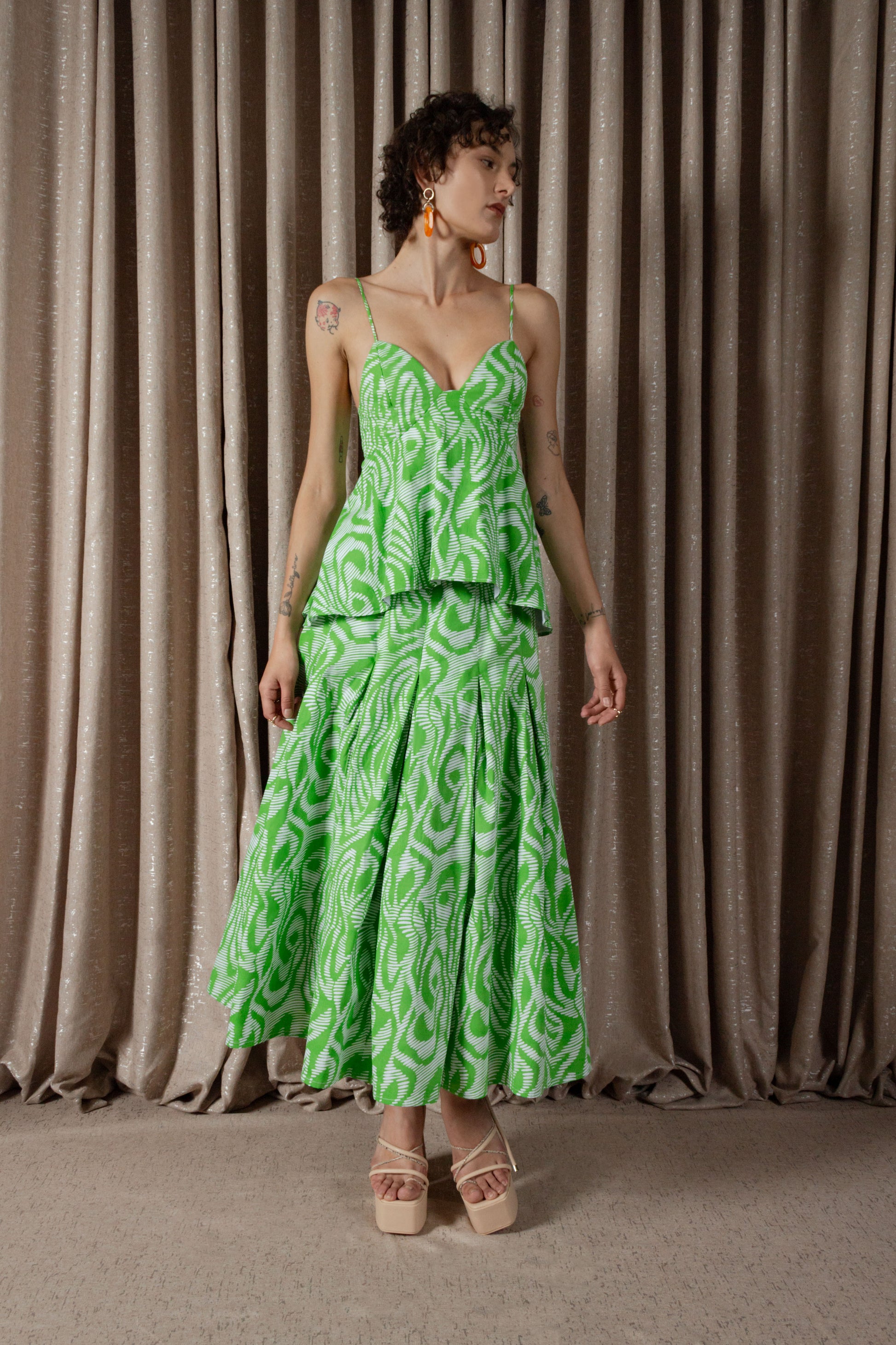 Zebra Peplum Camisole Top (ML203)