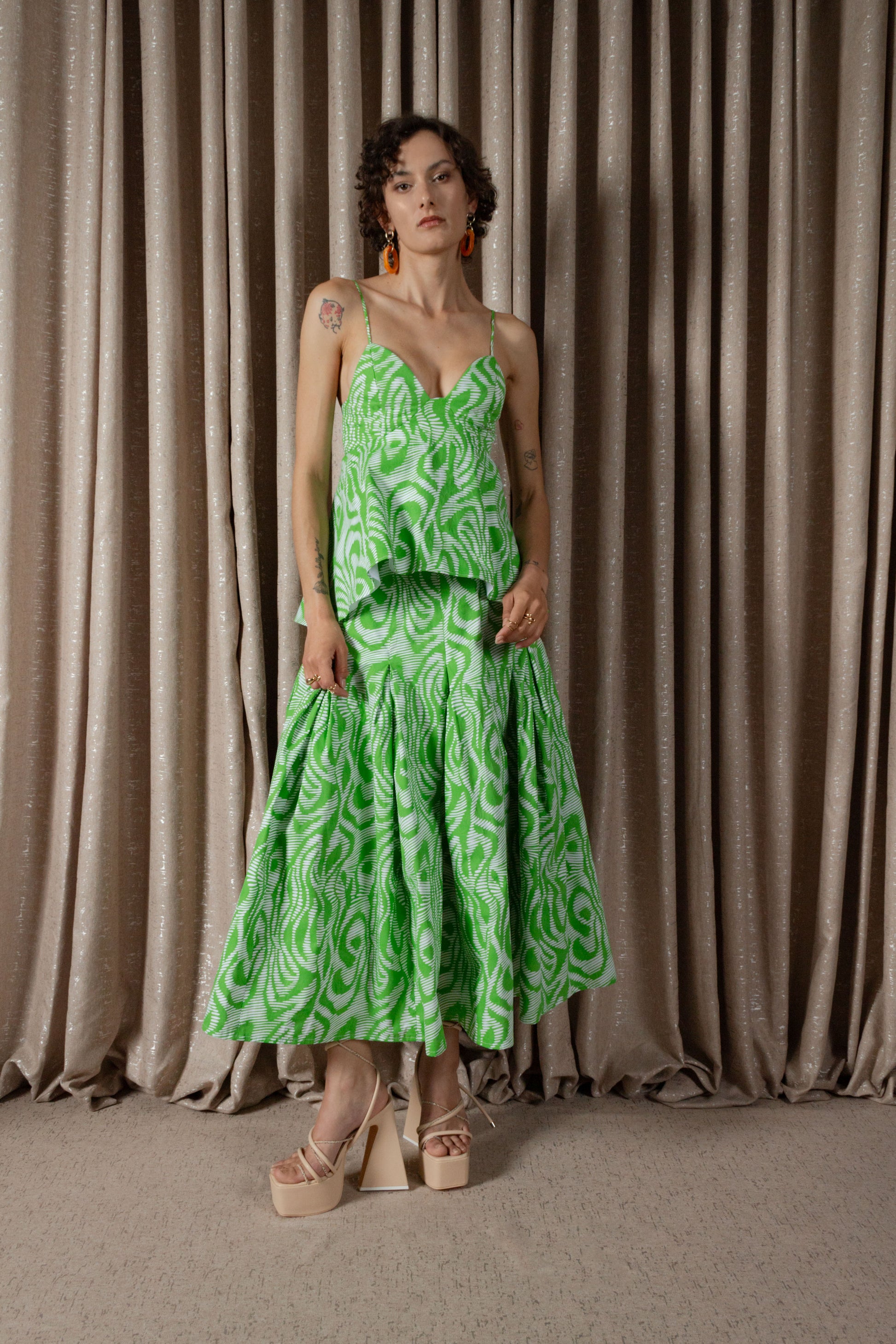 Zebra Peplum Camisole Top (ML203)