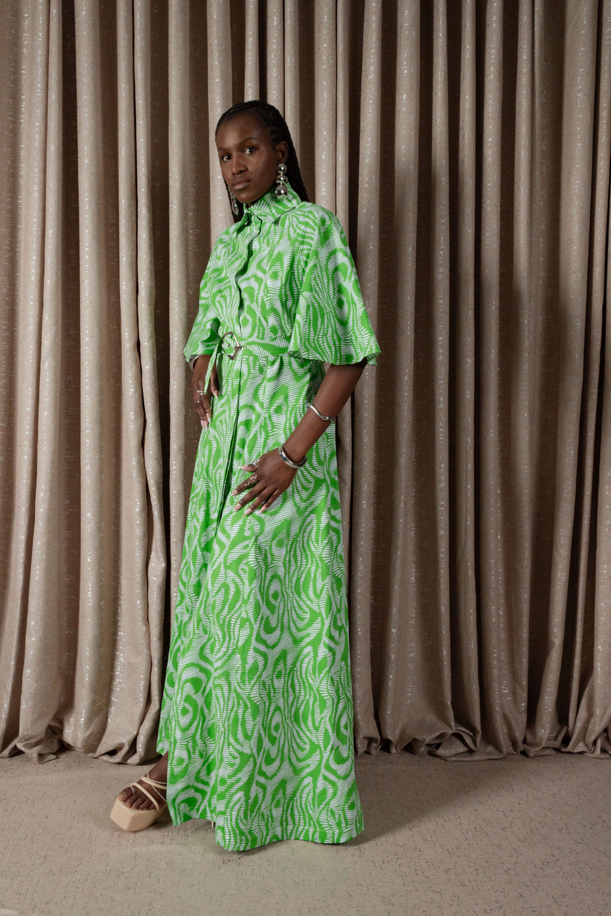 Zebra Maxi Shirt Dress (ML198)