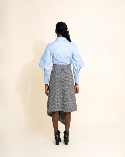 Wrap Midi Tweed Skirt (ML115)