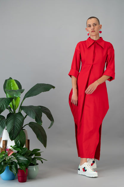Red contemporary designer dress