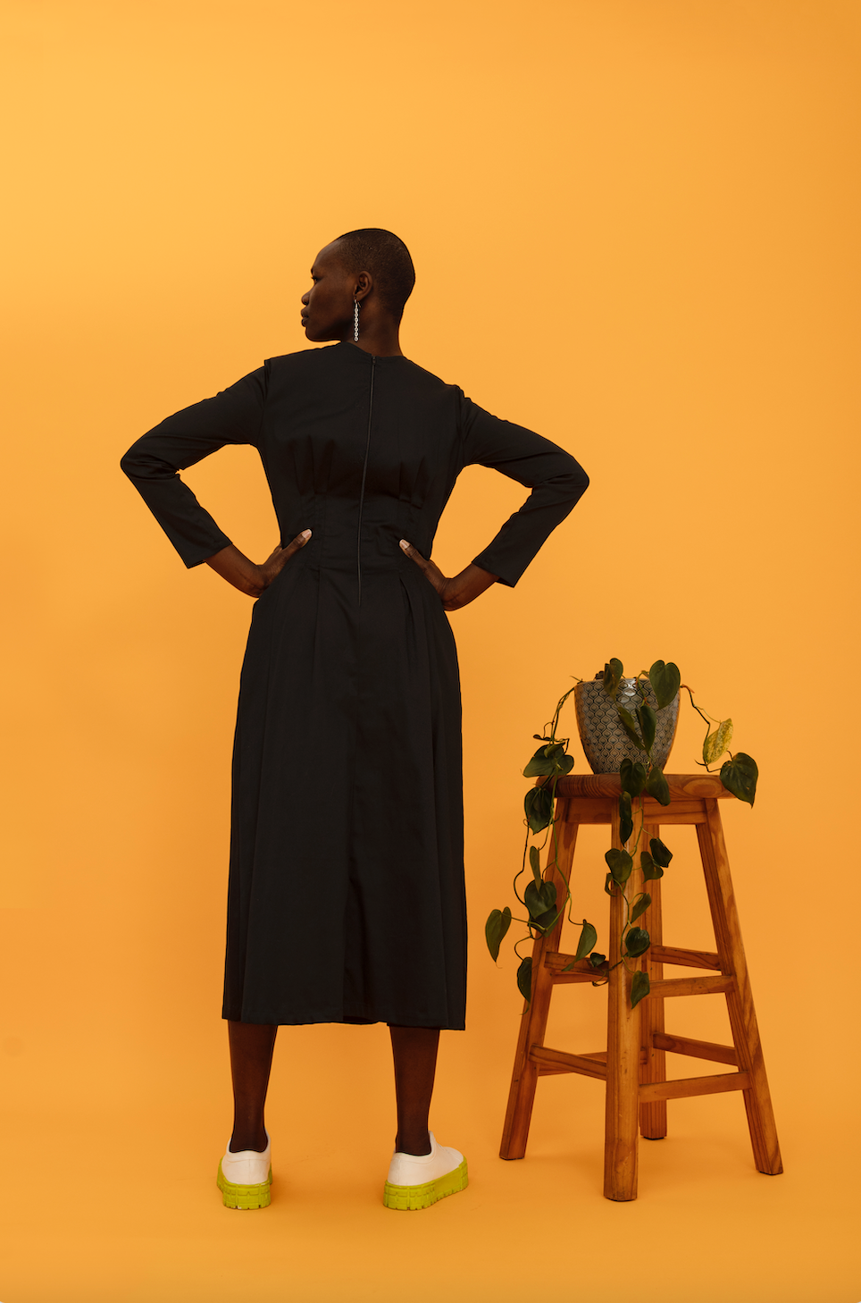 black zip utlity dress